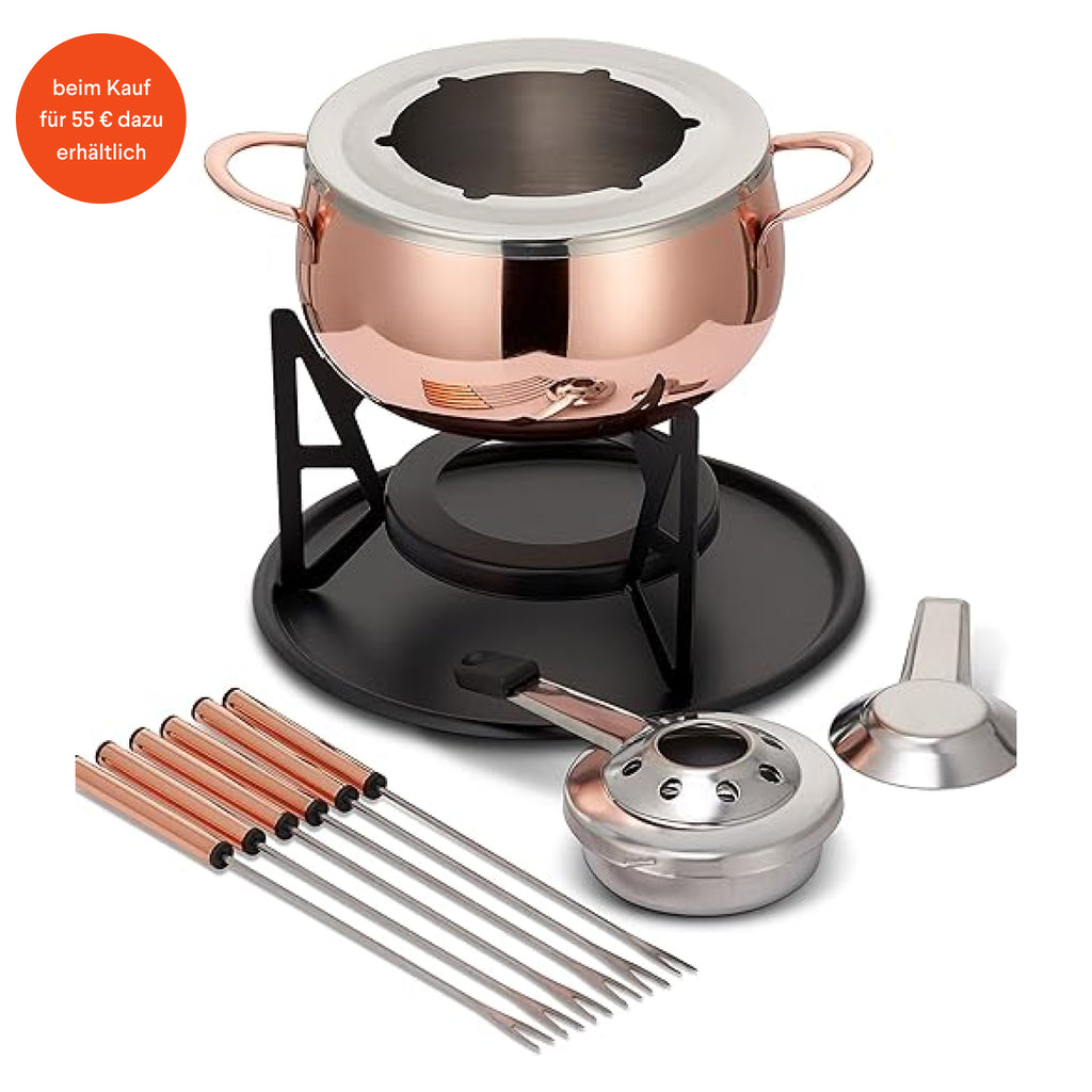 Kupfer FondueSet mit 6 Fonduegabeln getvoila