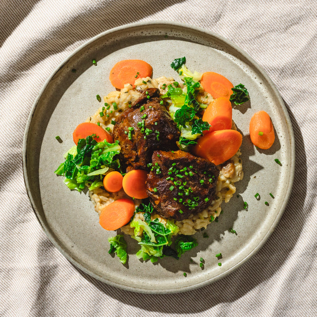 Voila Chef  Rinderbäckchen mit Steinpilz Risotto Rinderbäckchen mit Steinpilz Risotto
